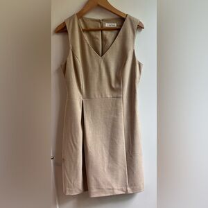 Calvin Klein Tan V-Neck Mini Dress